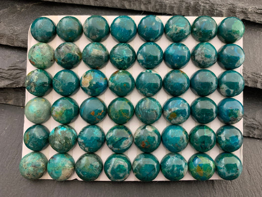 Chrysocolla round 10mm cabochon - Calibrated cabochons