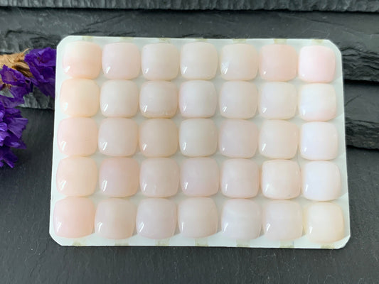 Pink Opal square cushion 10mm cabochon - Calibrated cabochons      e