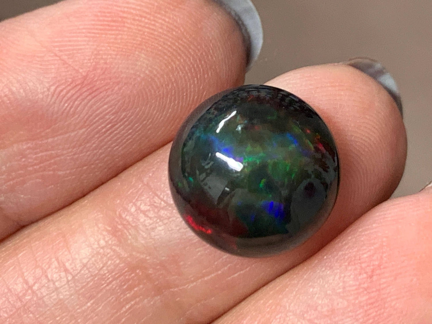 Natural Ethiopian Black Opal 13mm cabochon