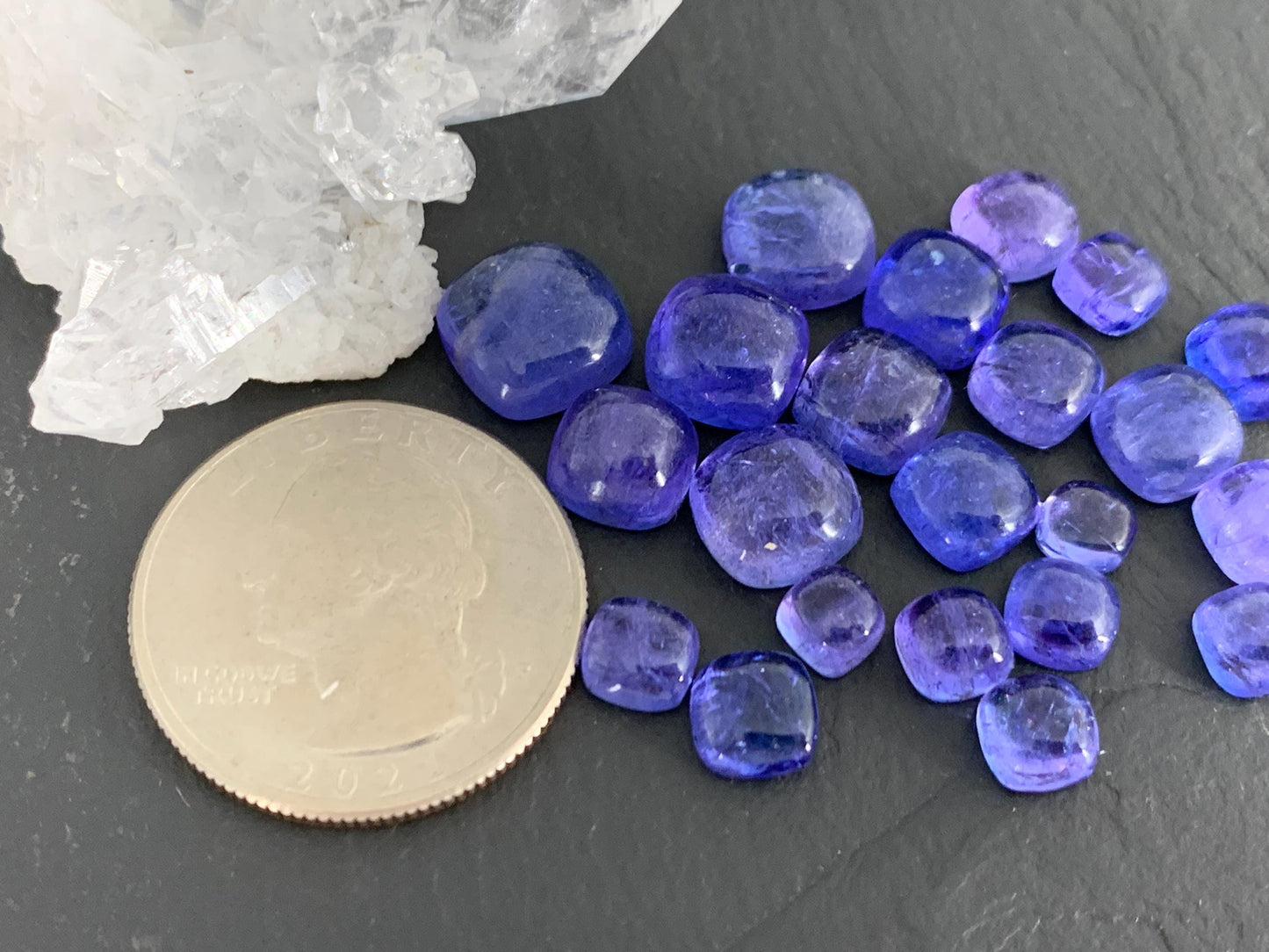 Tanzanite Square Cabochon: 5-9mm Gemstone