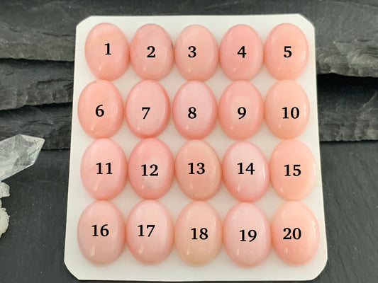 Pink Opal oval 12x16mm cabochon - Calibrated cabochons