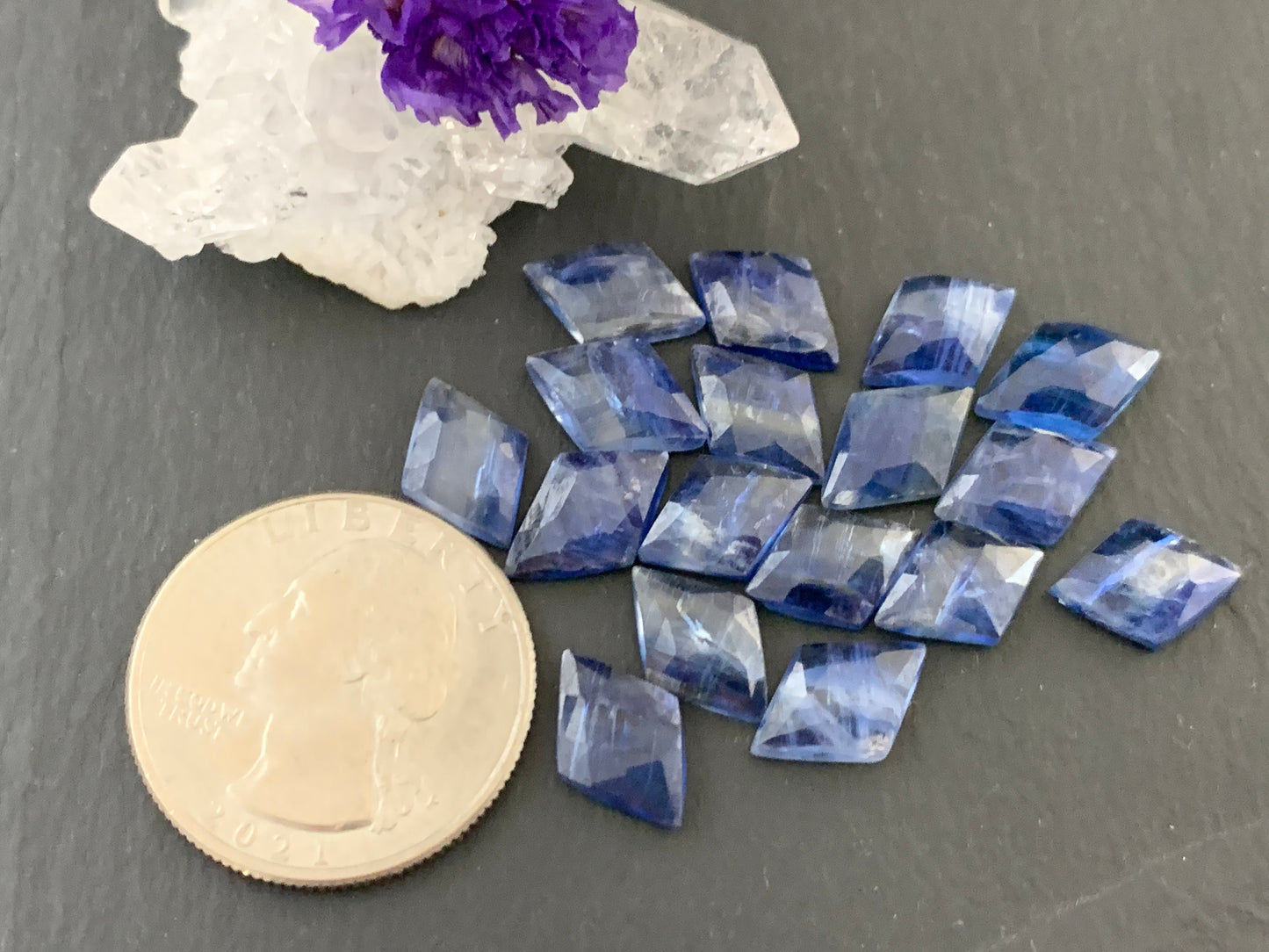 Faceted Kyanite 8x12mm Cabochon