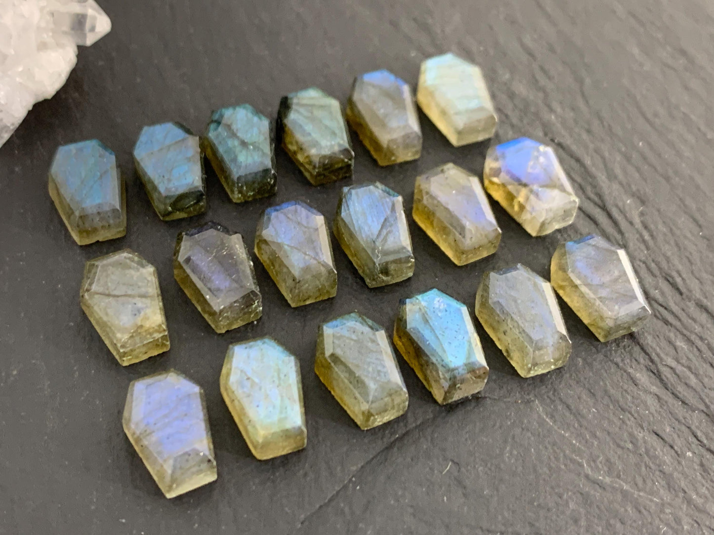 Labradorite Coffin 7x10mm Cabochon - Small Earrings Size Coffins