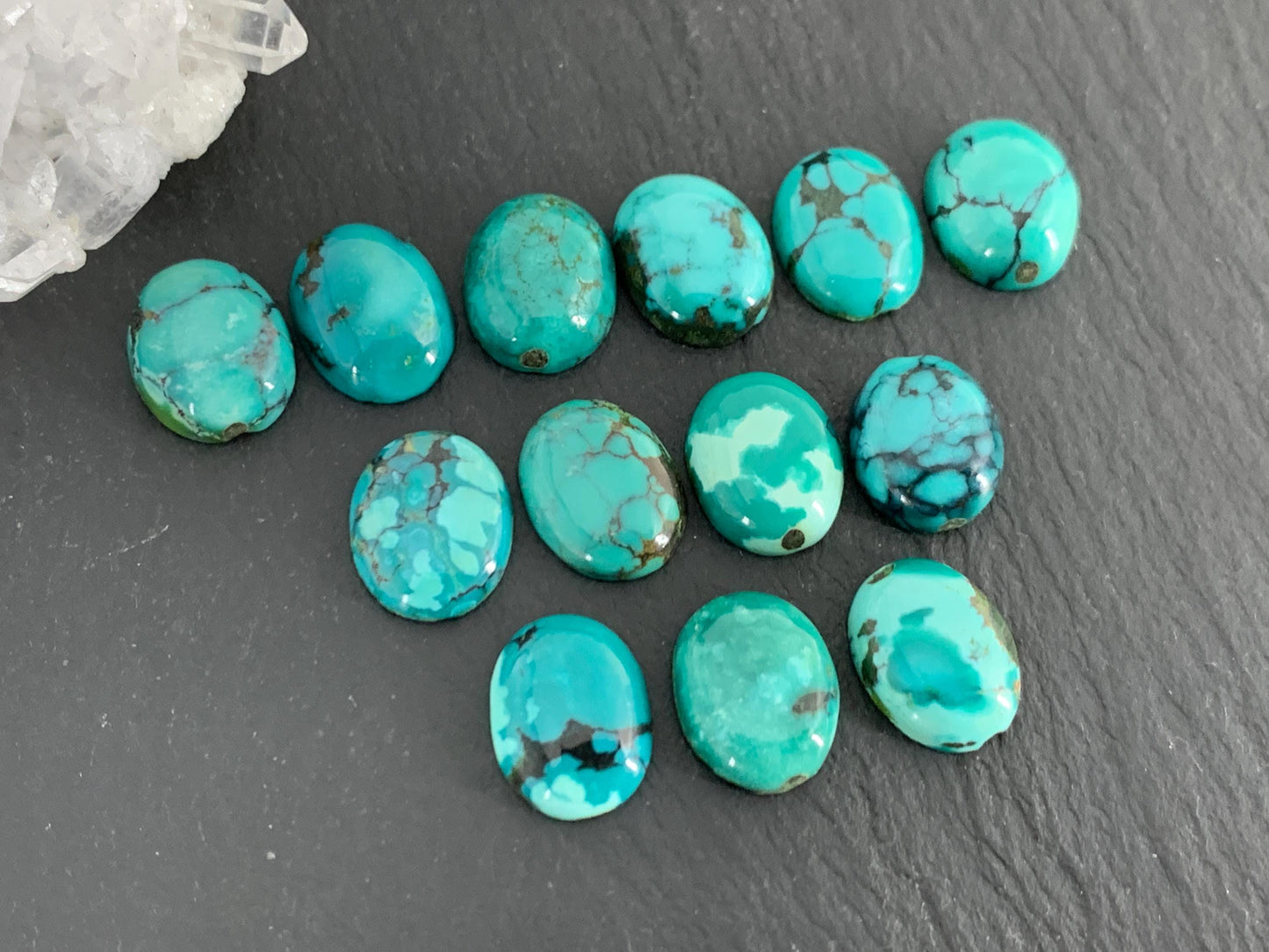 Tibetan Turquoise oval 9x11mm cabochon - Select your cabochon