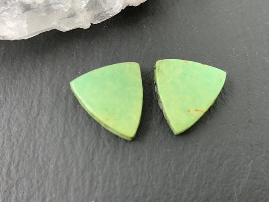 Tibetan Turquoise Pair 12x13mm Cabochon - Hand Cut Cabochon