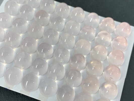 Rose Quartz bullet 8mm cabochon - Calibrated cabochons