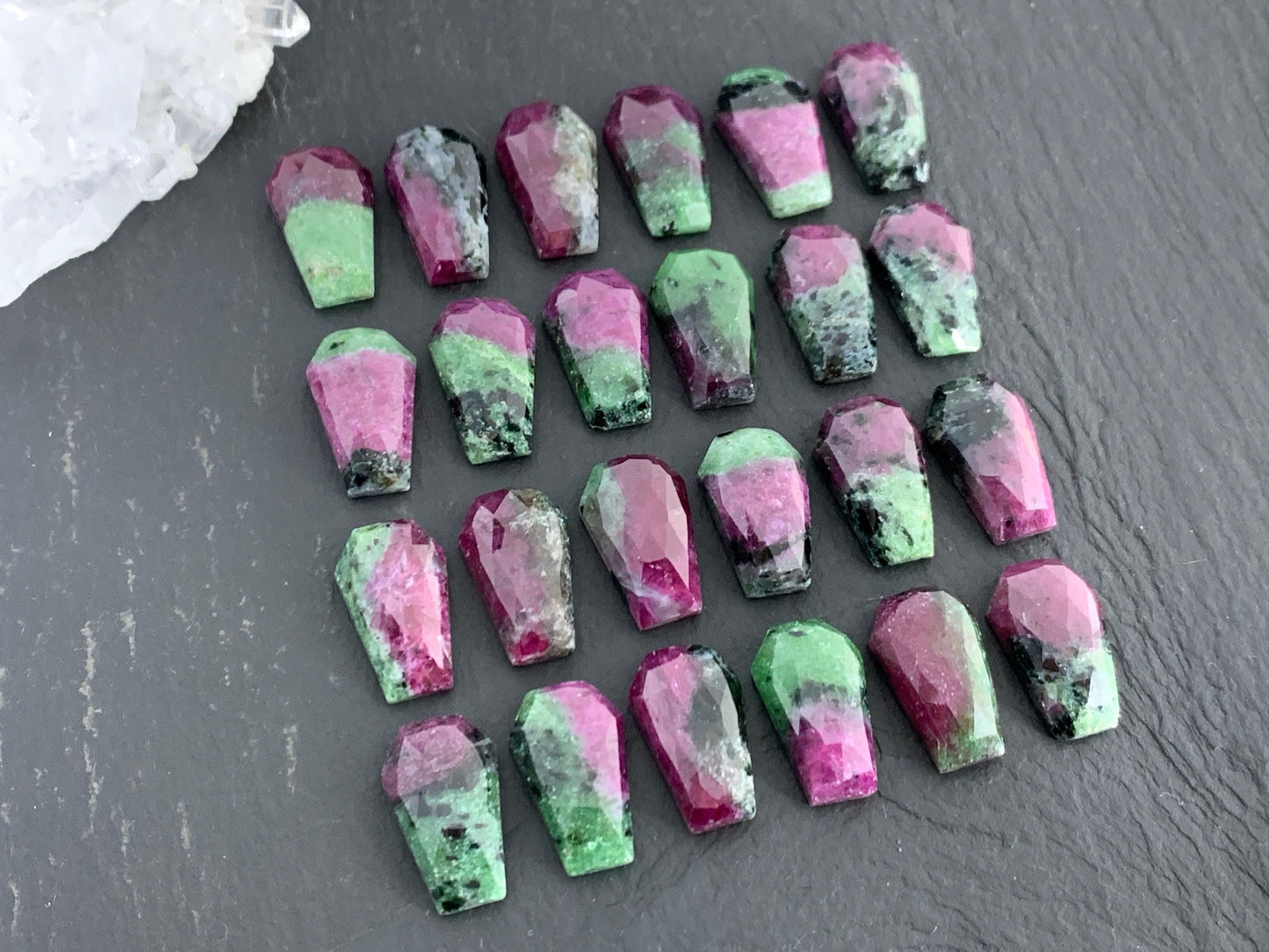 Faceted Ruby Zoisite Coffin 10x16mm Cabochon | select your cabochon