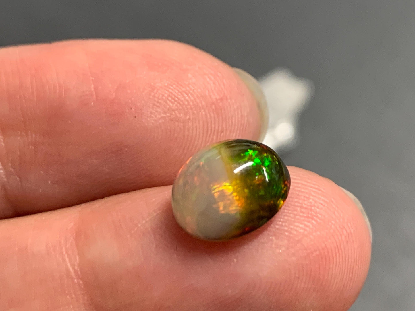 Natural Black Ethiopian Opal oval 8x10x6mm cabochon