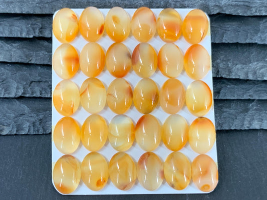 Carnelian Cabochon – Natural Orange Oval Gemstone 10x14mm Calibrated Stone