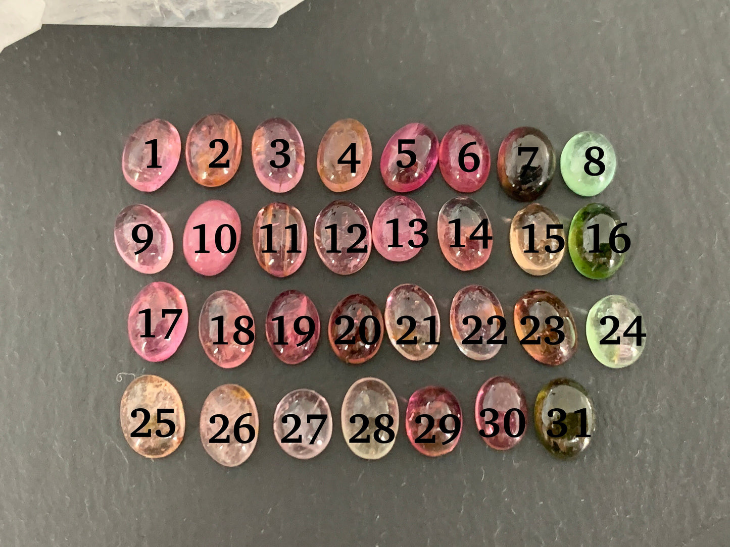 Tourmaline oval 6-7mm long cabochon