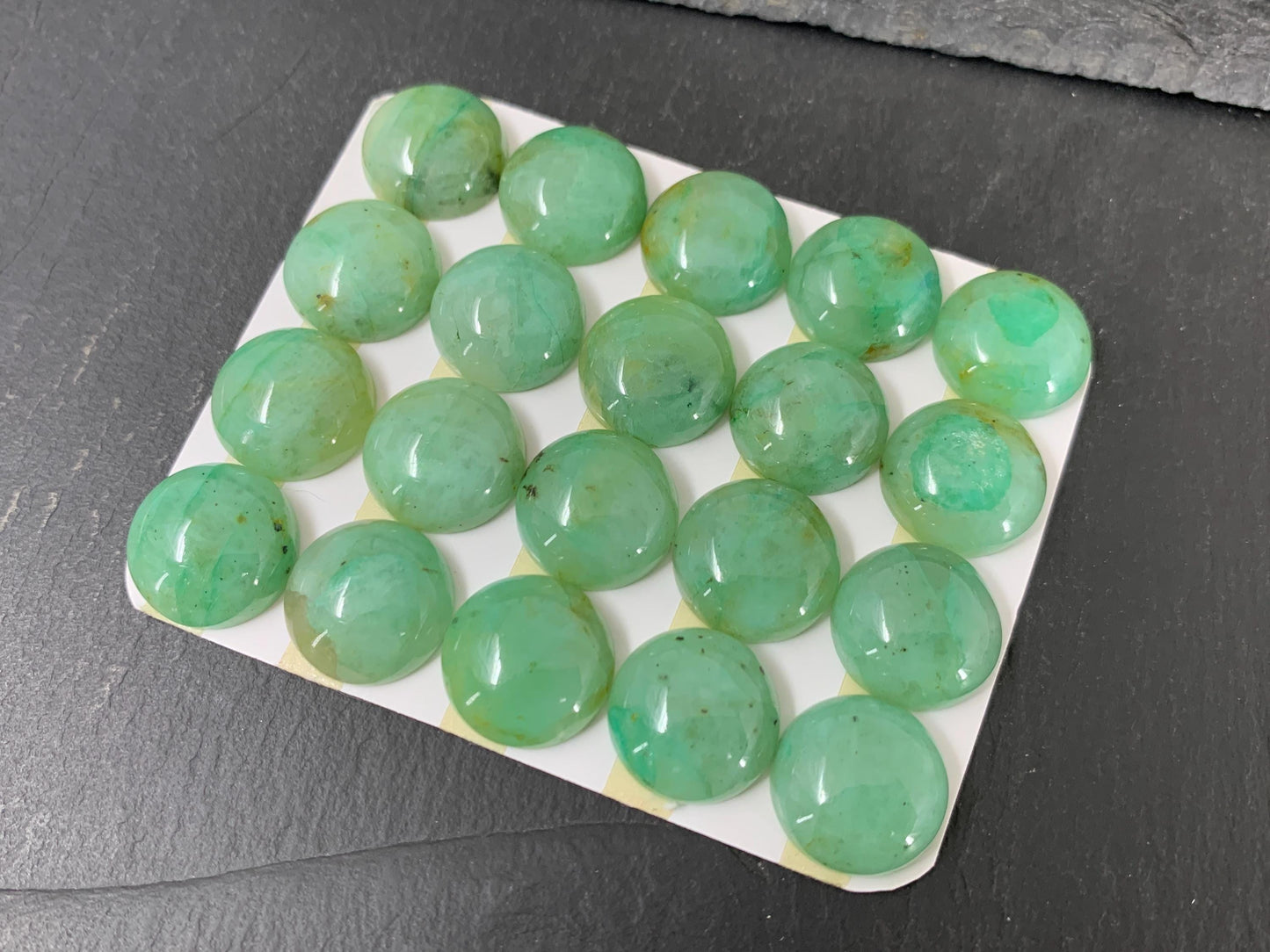 Chrysocolla round 15mm cabochon - Calibrated cabochons