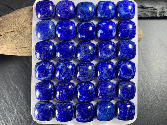 Lapis Lazuli square cushion 12mm cabochon - Calibrated cabochons
