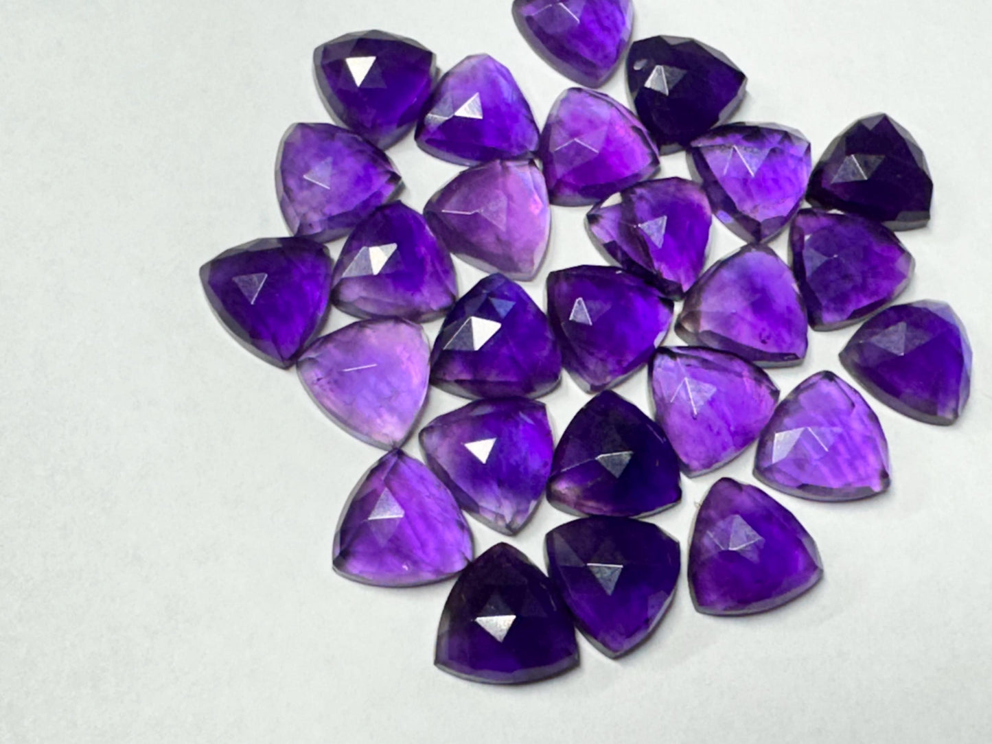 Faceted Amethyst Trillion 10mm Cabochon