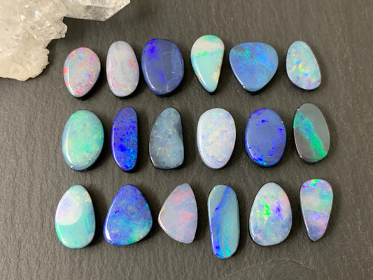 Australian Opal doublet 13-17mm long cabochon