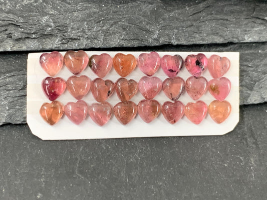 Tourmaline heart 5mm cabochon - Calibrated cabochons