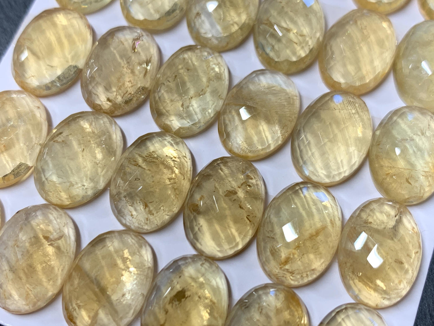 Faceted Citrine oval 10x14mm cabochon