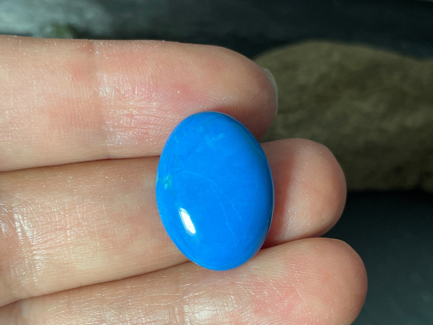 Blue Howlite oval 15x20mm cabochon- e