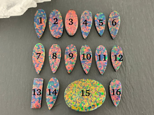 Aurora Opal pear, oval 16-20mm long cabochon/ select your cabochon - Doublet cabochon