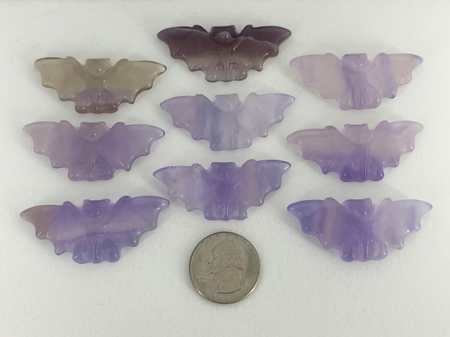 Fluorite Bat Carved - 50mm long