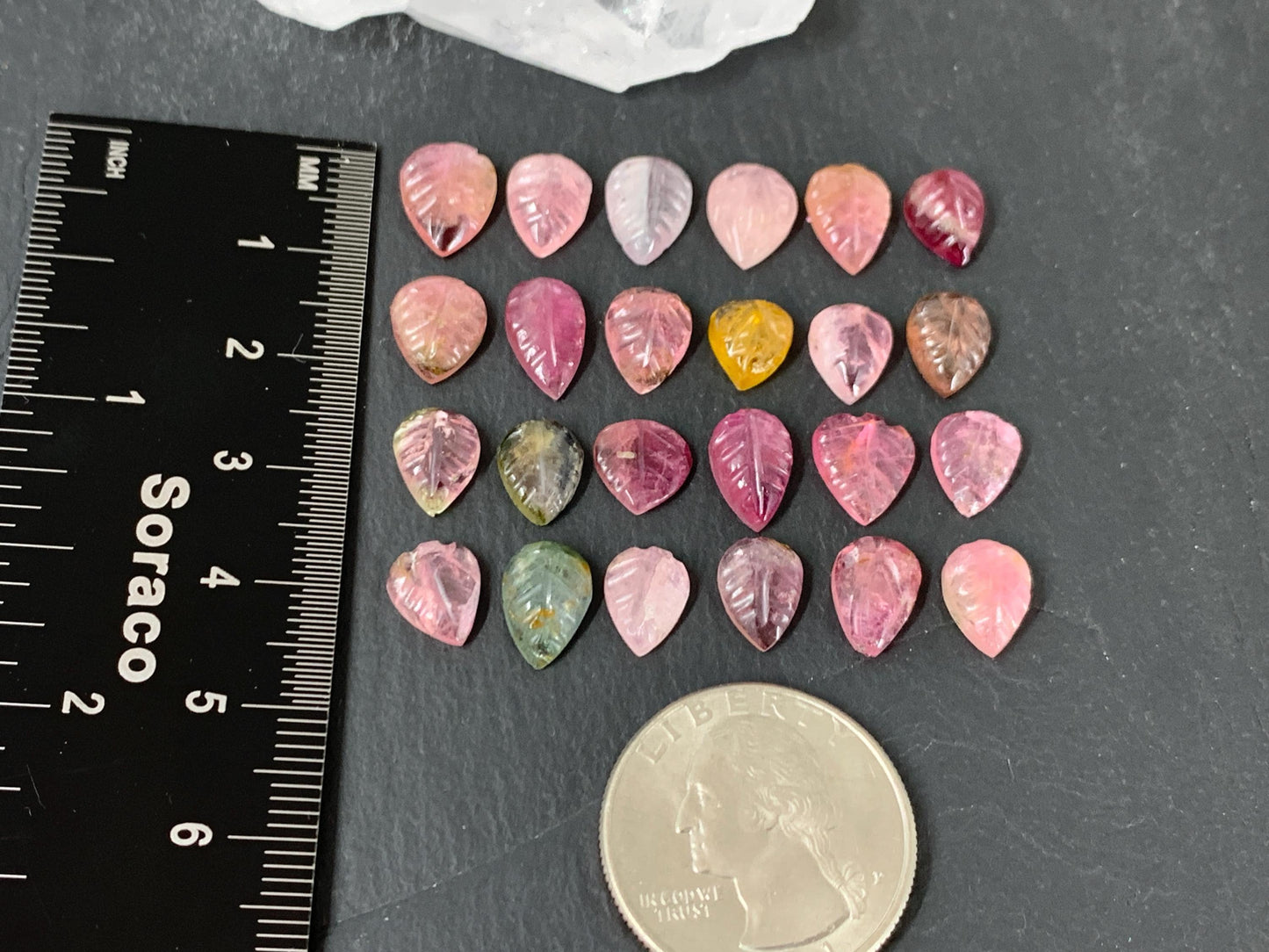 Tourmaline leaf cabochon