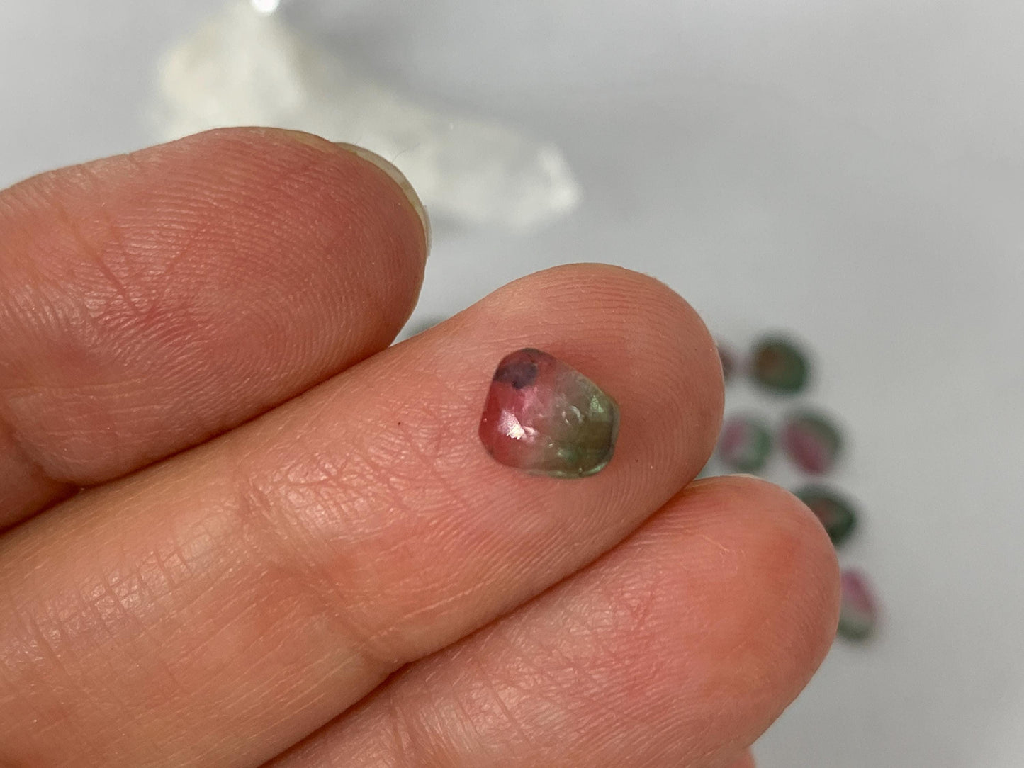 Discounted Faceted Watermelon Tourmaline 5-7mm long cabochon- Second Quality cabochons