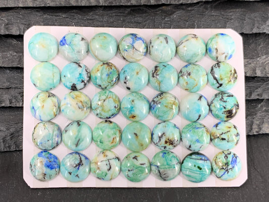 Azurite round 10mm cabochon - Calibrated cabochons