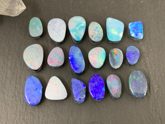 Australian Opal Doublet Free Form Cabochon 8-12mm – Natural Colorful Gemstone