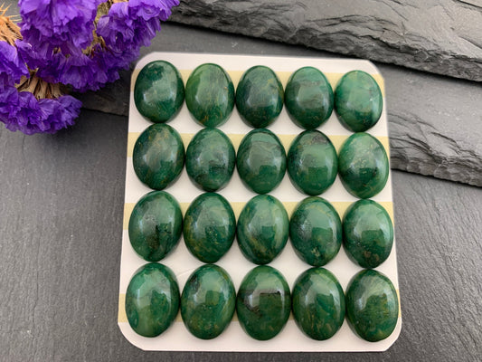 African Jade oval 12x16mm cabochon - Calibrated Cabochons