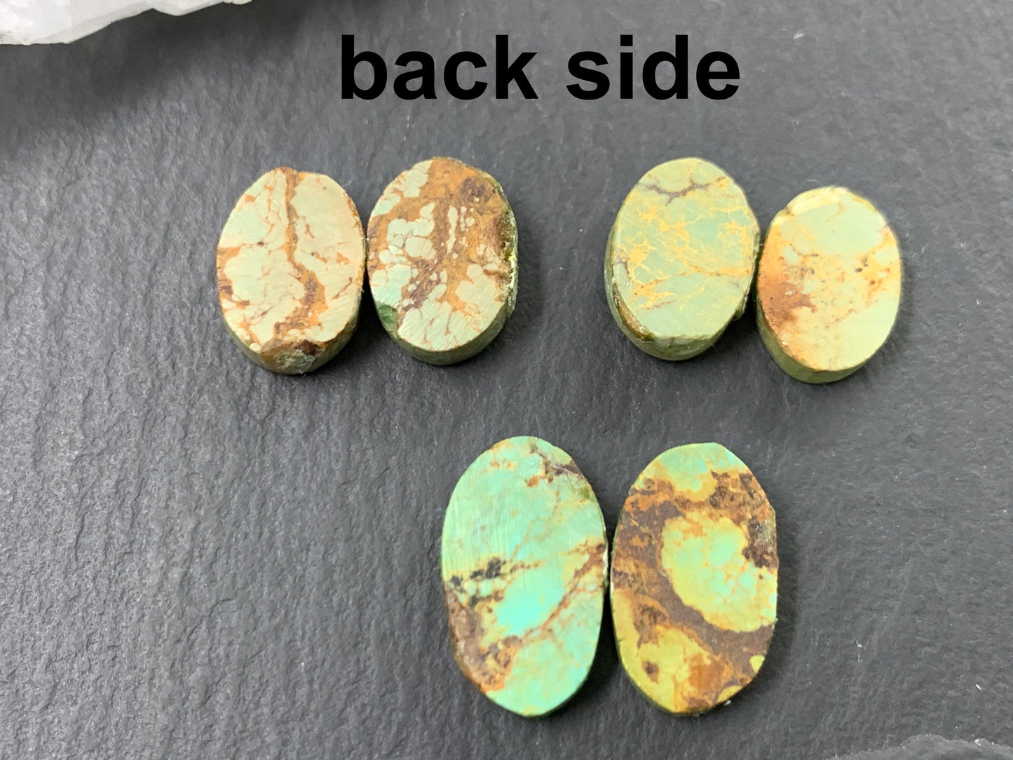 Tibetan Turquoise Pair 11-14mm long Cabochon - Hand Cut Cabochon