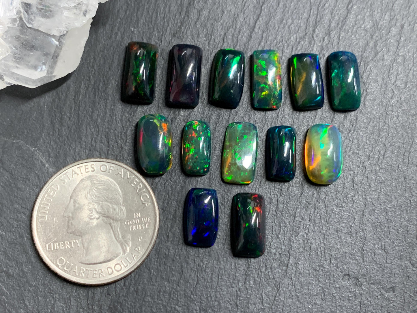Natural Ethiopian Black Opal 11-12mm long cabochon/ Select your cabochon