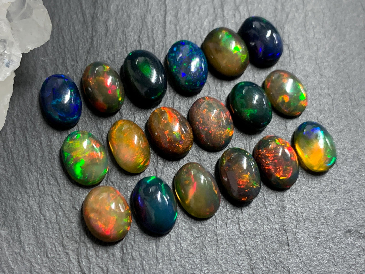 Natural Ethiopian Black Opal 11-12mm long cabochon/ Select your cabochon