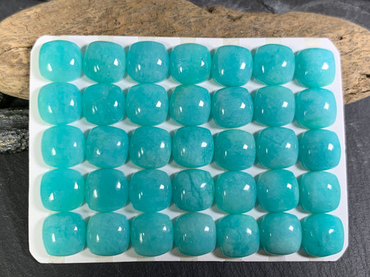 Amazonite square 10mm cabochon - Calibrated cabochons