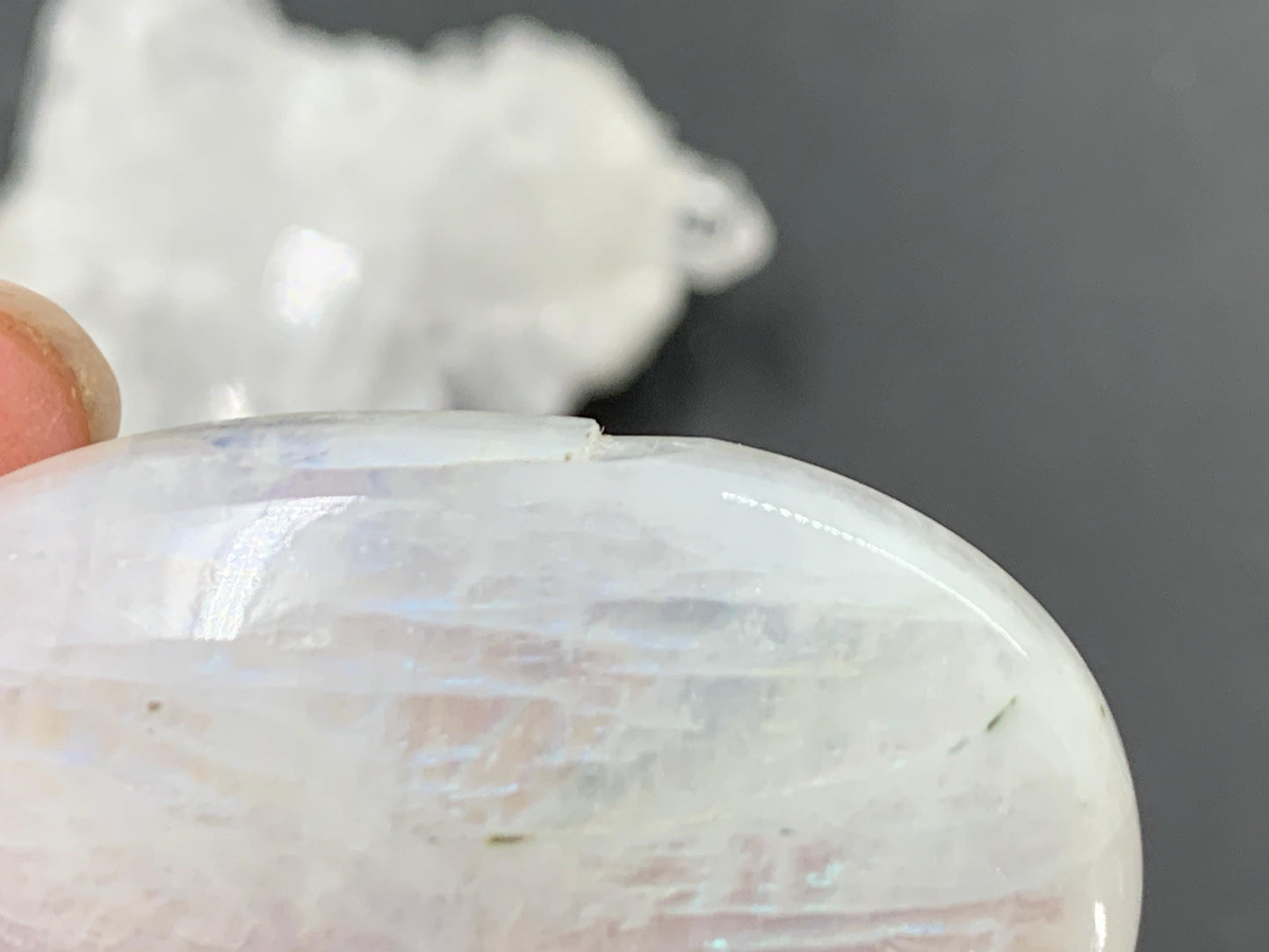 Rainbow Moonstone 35x22x7mm cabochon. Second quality cabochon
