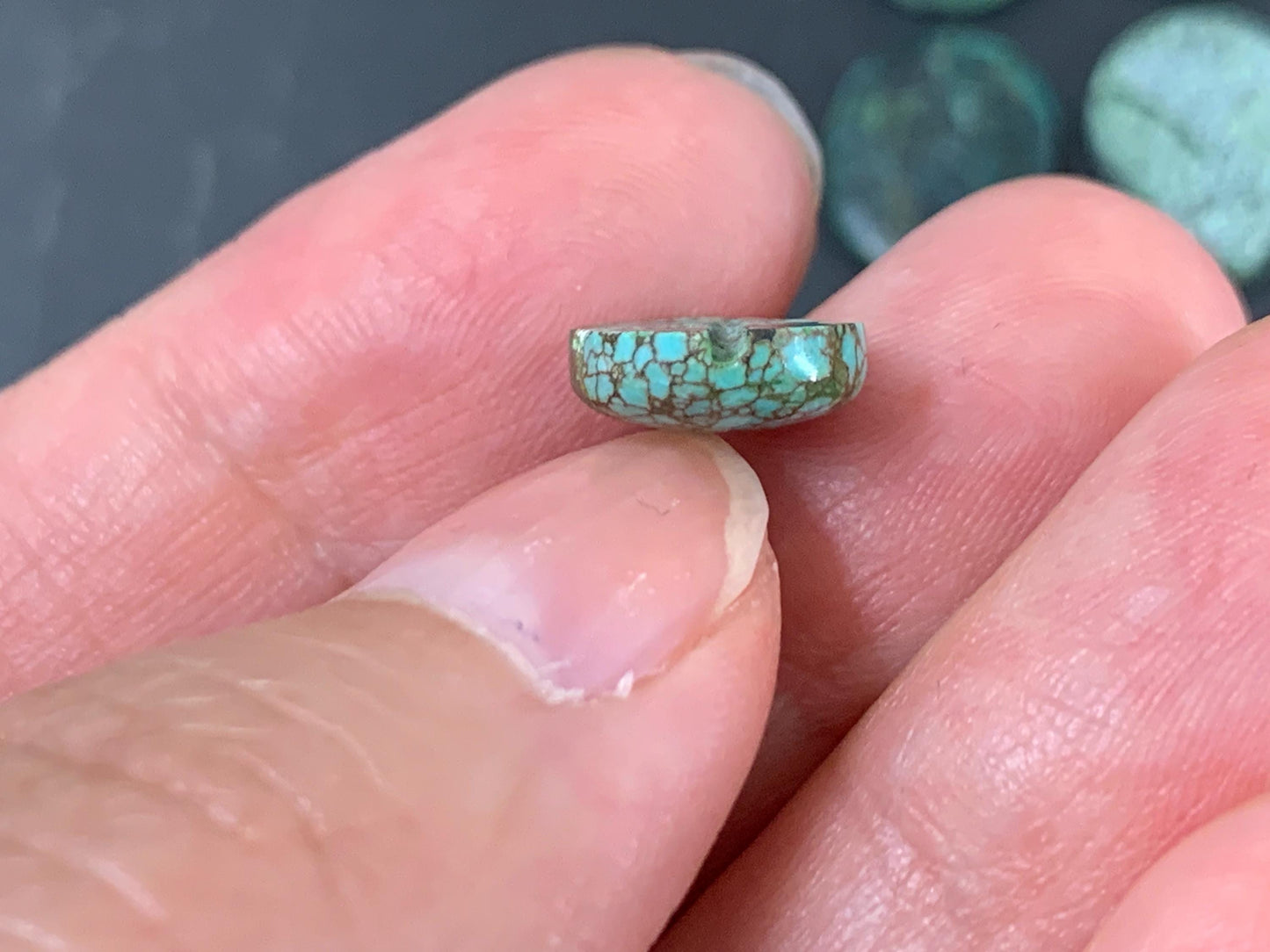 Tibetan Turquoise 14-16mm long cabochon