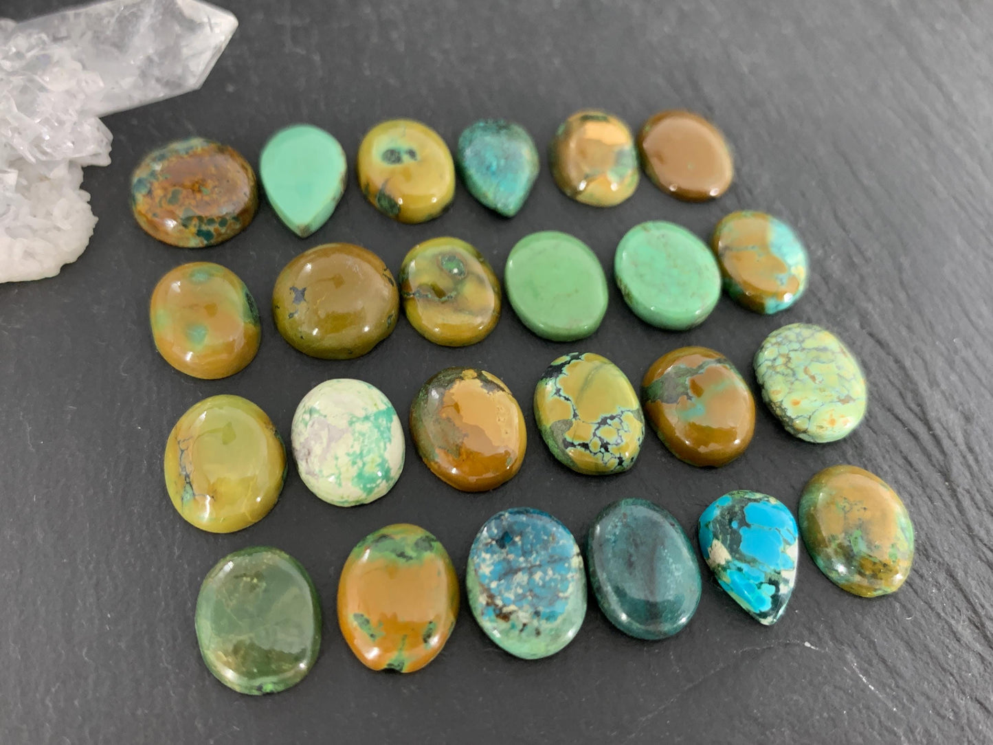Tibetan Turquoise oval, pear 10-11mm long cabochon/ Select your cabochon
