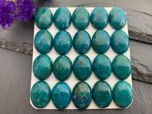Chrysocolla oval 12x16mm cabochon - Calibrated cabochons