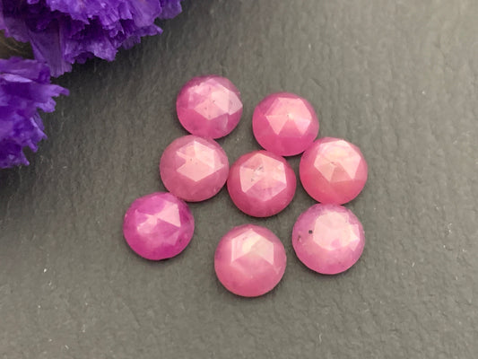 Faceted Silky Star Sapphire round 6mm Cabochon/ Light pink