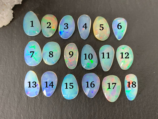 Faceted Ethiopian Opal 9-10mm cabochon
