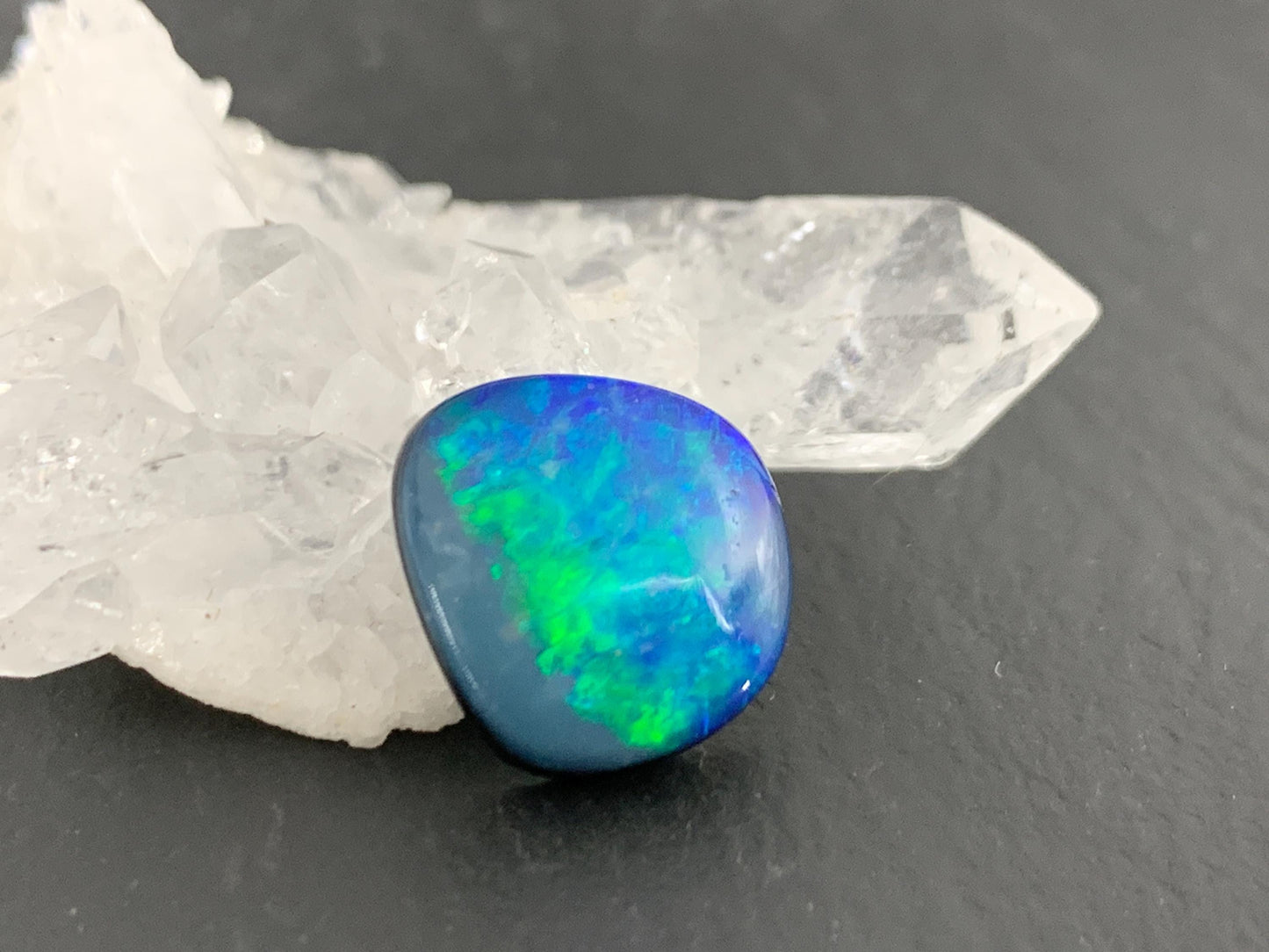 Australian Opal doublet 12x13x4mm cabochon