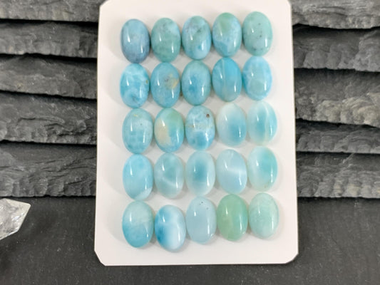 Larimar oval 10x12mm long cabochon - Calibrated cabochons