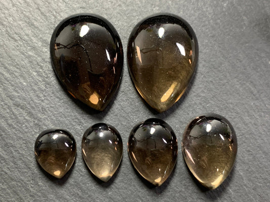 Smokey Quartz pear cabochon - Calibrated cabochons