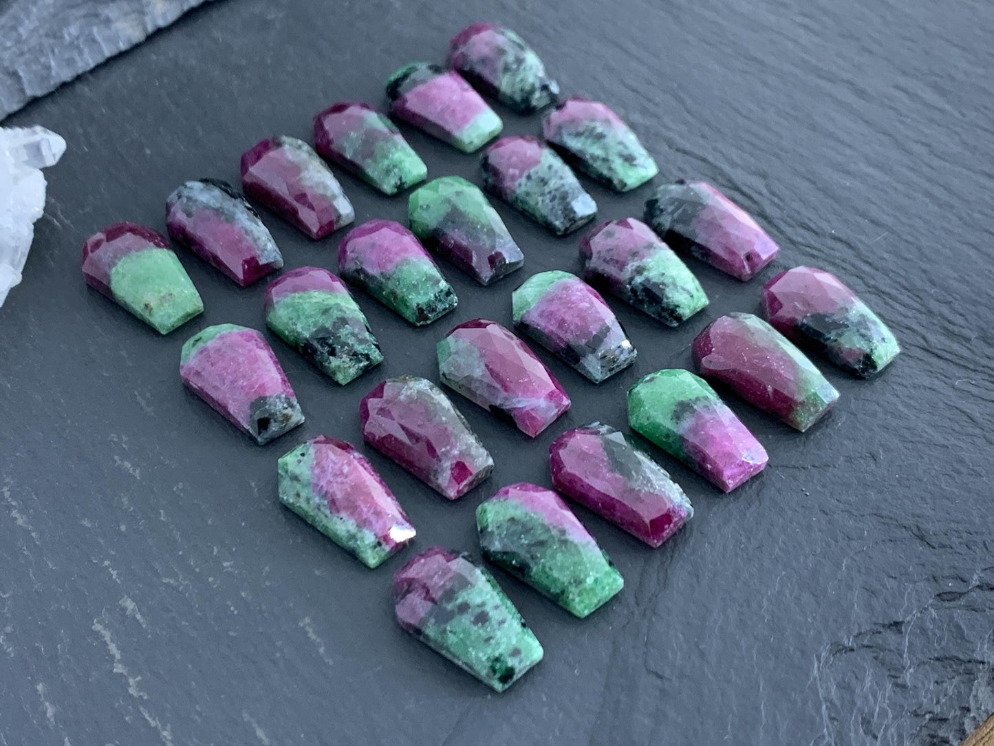 Faceted Ruby Zoisite Coffin 10x16mm Cabochon | select your cabochon