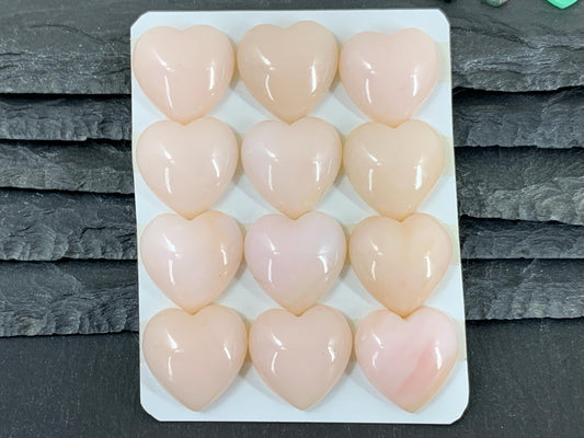 Pink Opal Heart Cabochon 20mm - Natural Calibrated Gemstone Jewelry
