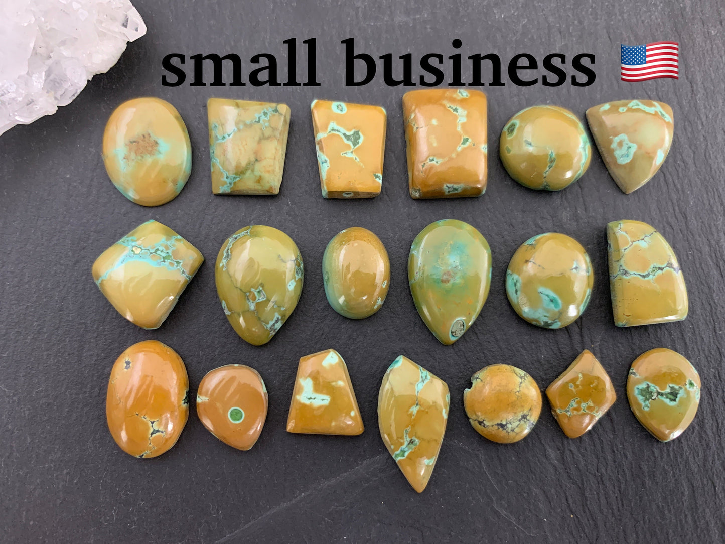 Tibetan Turquoise mixed shapes 13-19mm long cabochon