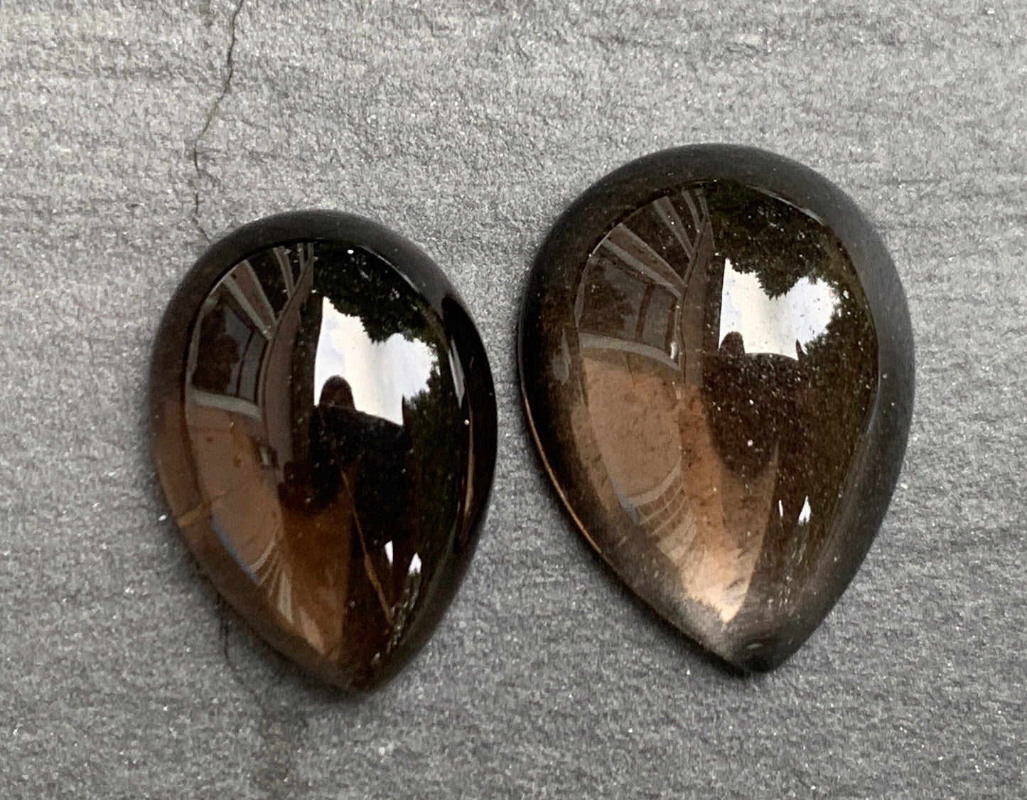 Smokey quartz pear 18, 20mm cabochon - Calibrated cabochons   es