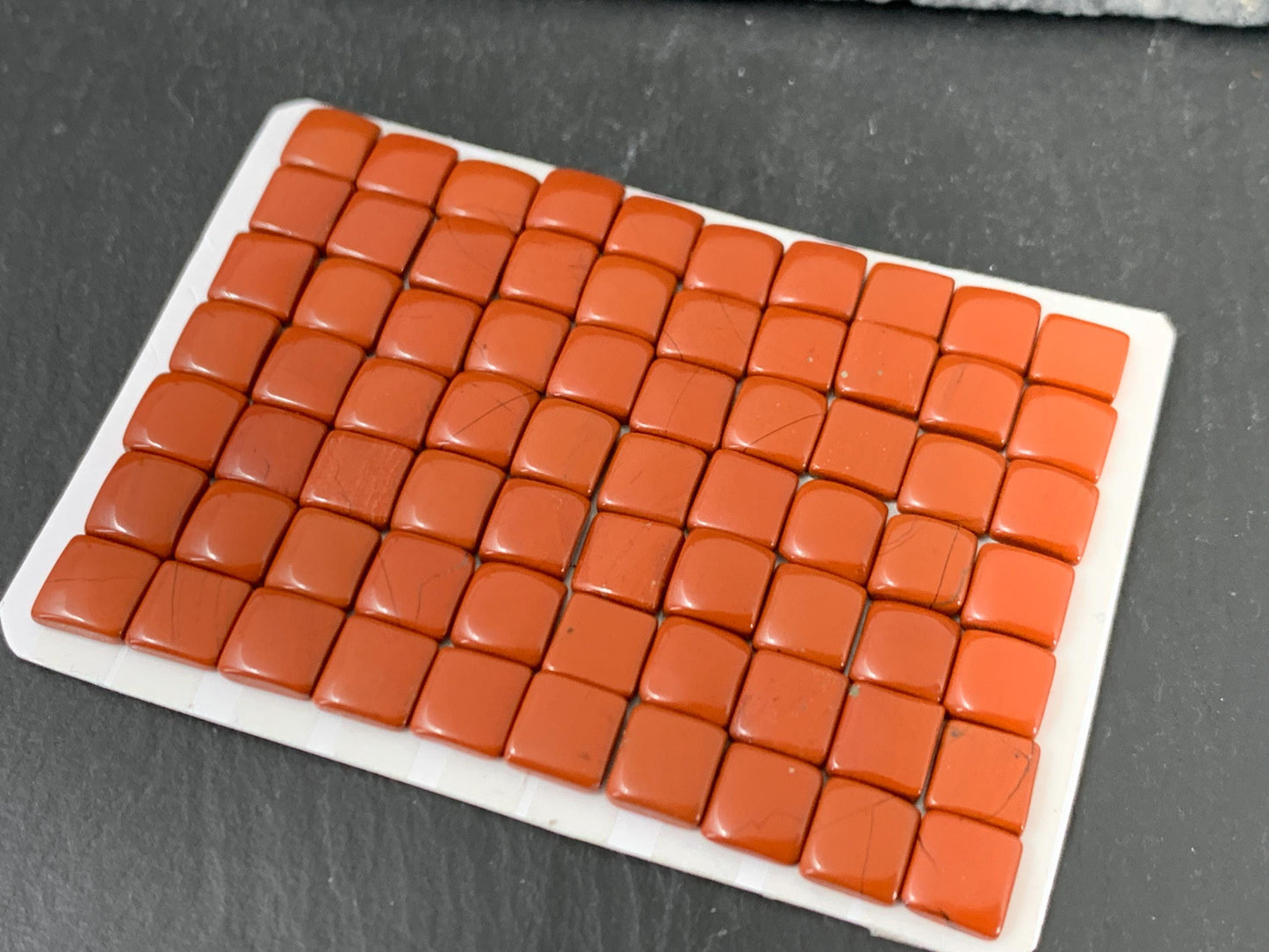 Red Jasper Square 6mm Cabochon - Natural Calibrated Gemstone Stone