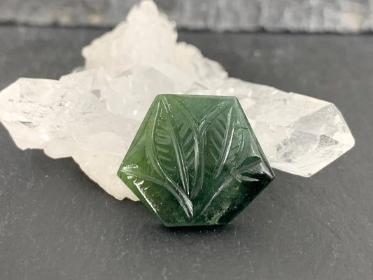 Carved Tourmaline 17x15x4mm cabochon