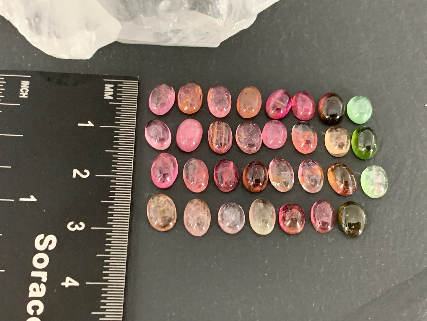 Tourmaline oval 6-7mm long cabochon