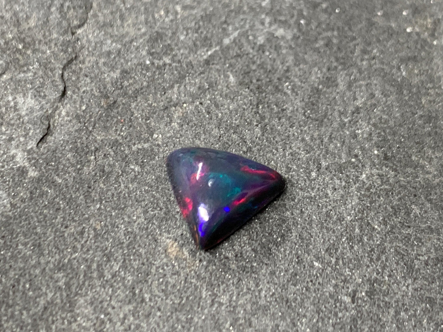 Black Ethiopian Opal triangle 9x9x4mm cabochon