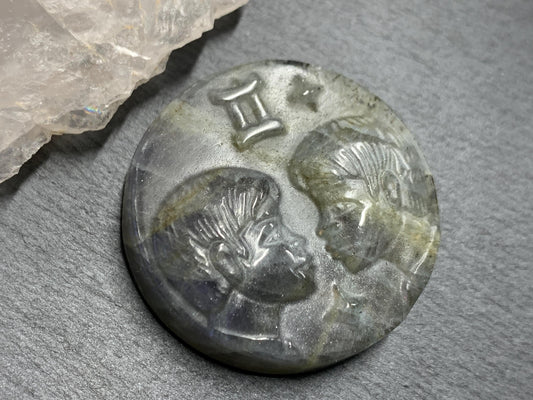 Gemini Purple Labradorite Zodiac Signs - Zodiac Constellations Carving